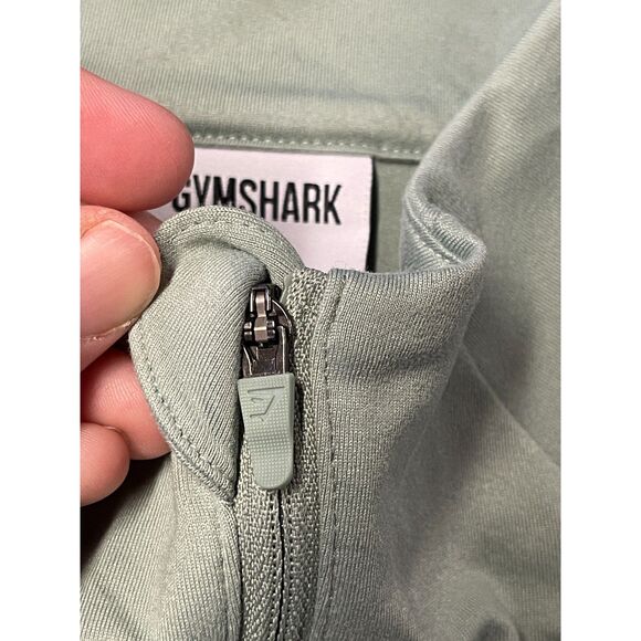 Gymshark Women’s Full Zip Long Sleeve – XL Sage Green Lightweight Training Top - Picture 4 of 10